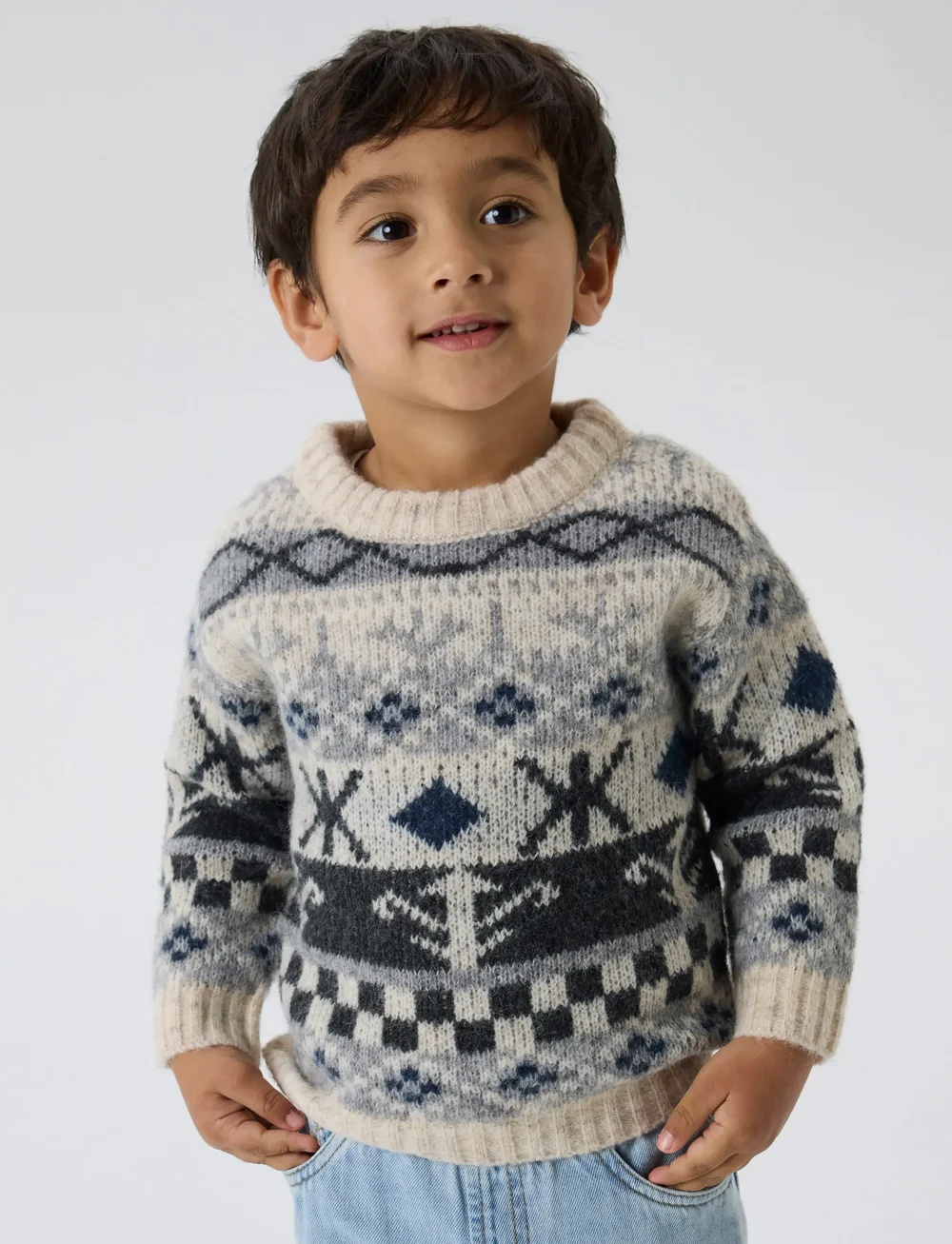 name it - NMMODDUR LS KNIT - trøjer - cloud dancer - 0