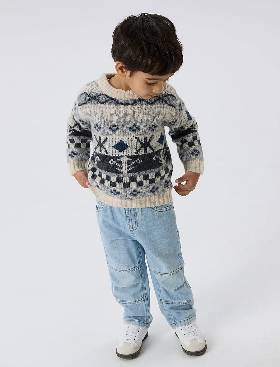 name it - NMMODDUR LS KNIT - swetry - cloud dancer - 3