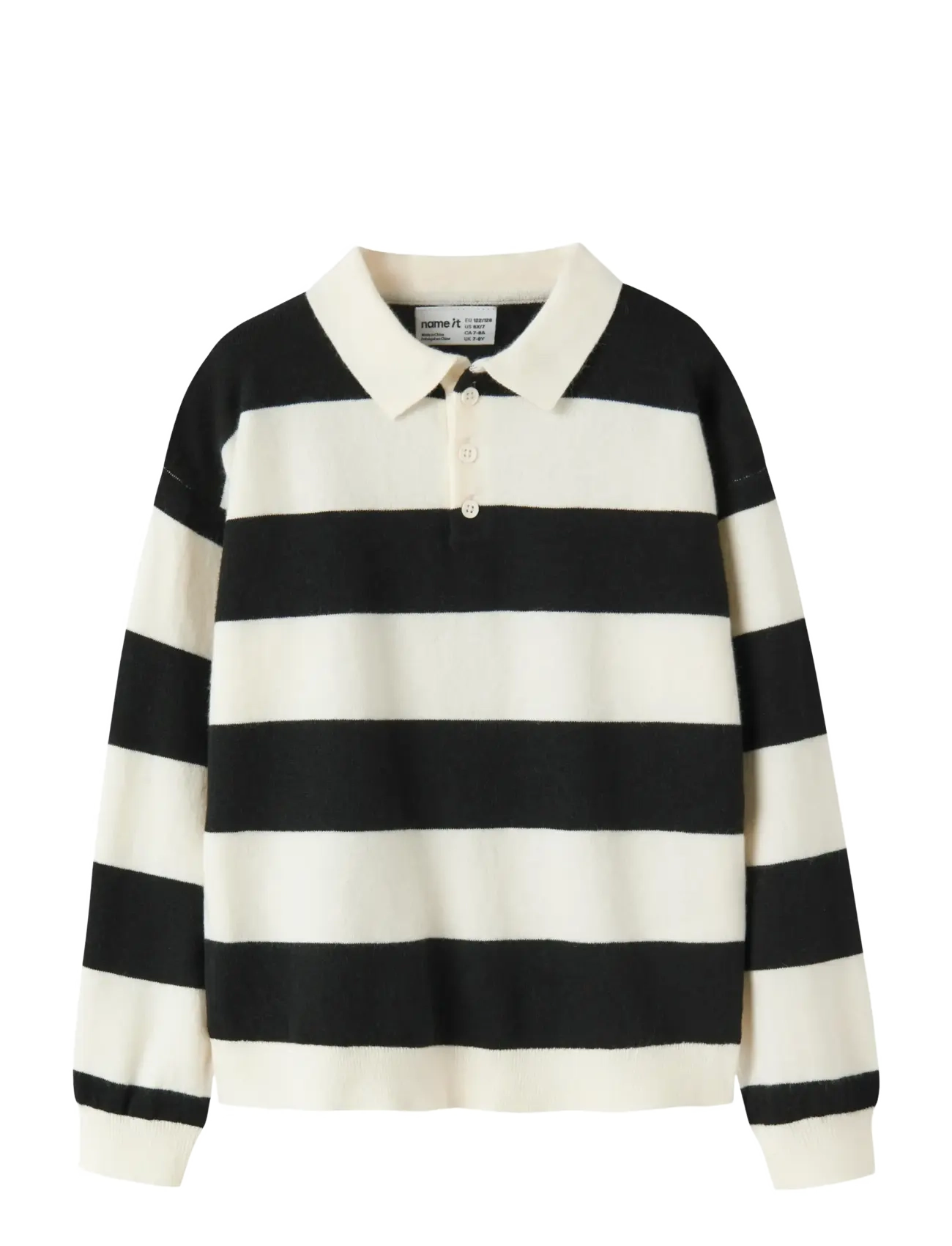 name it NKMOBERT LS LOOSE KNIT POLO - Pullover - BLACK / black