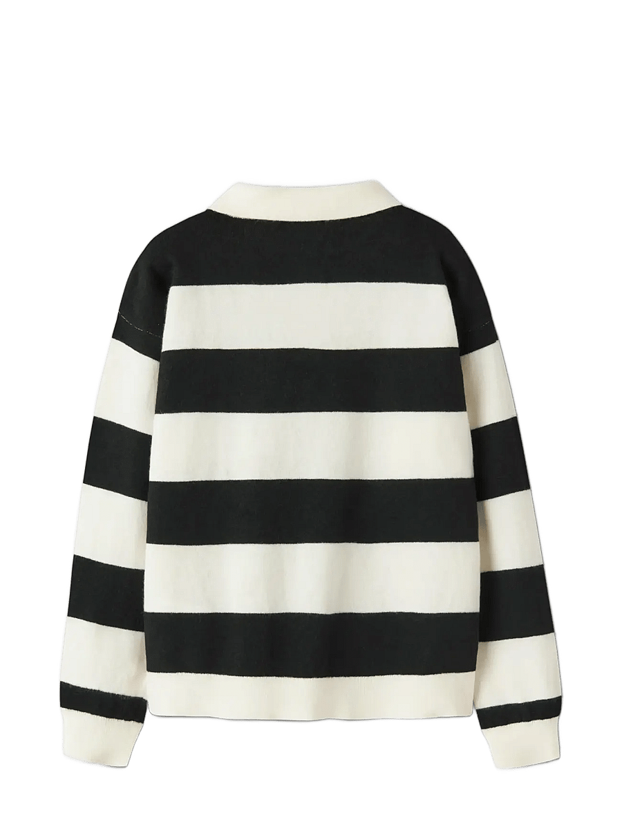 name it - NKMOBERT LS LOOSE KNIT POLO - pikkade varrukatega polod - black - 2
