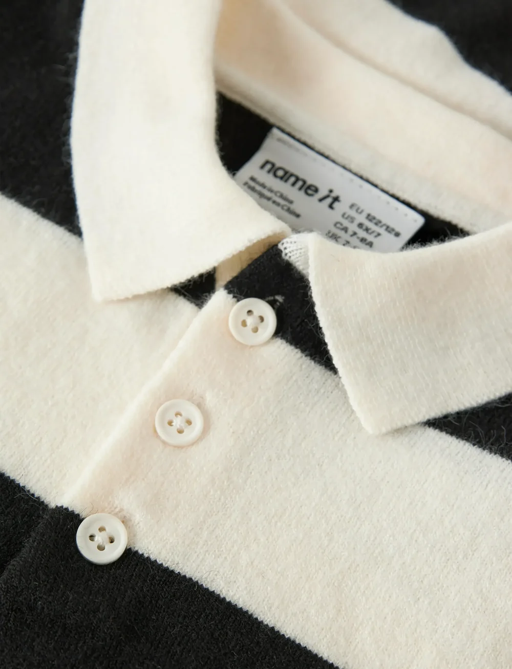 name it - NKMOBERT LS LOOSE KNIT POLO - langærmede poloer - black - 4