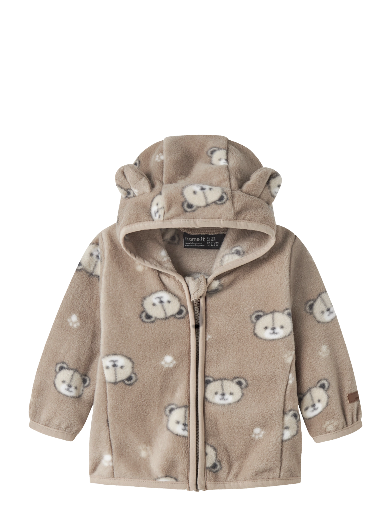 name it NBNMEEKO FLEECE JACKET AOP - Fleecejacke - SILVER MINK / beige