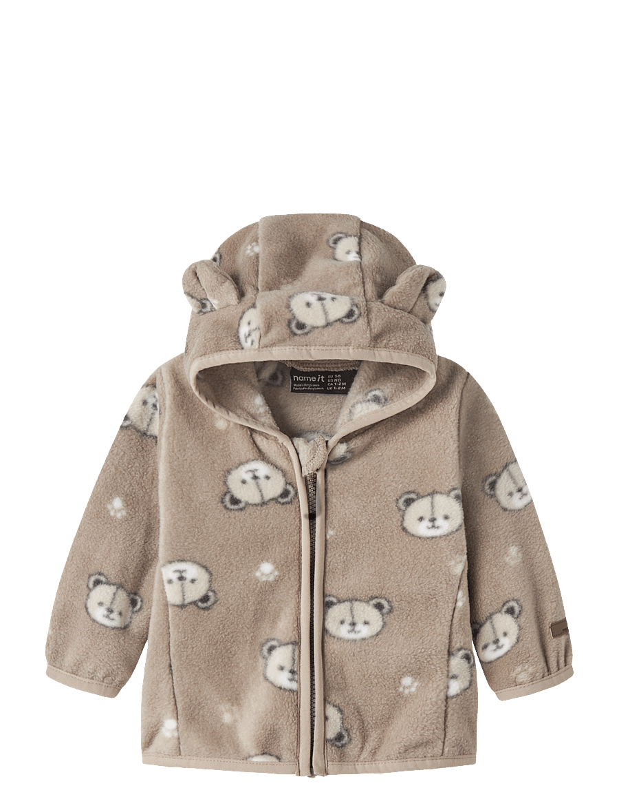 name it - NBNMEEKO FLEECE JACKET AOP - fleecejacken - silver mink - 0