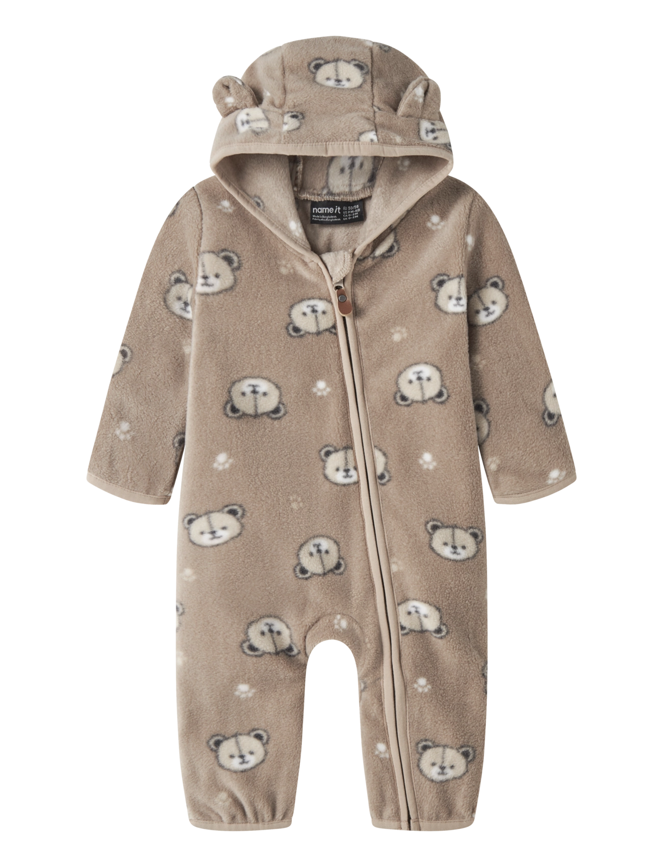 name it NBNMEEKO FLEECE SUIT AOP - Kombinesoonid - SILVER MINK / beige