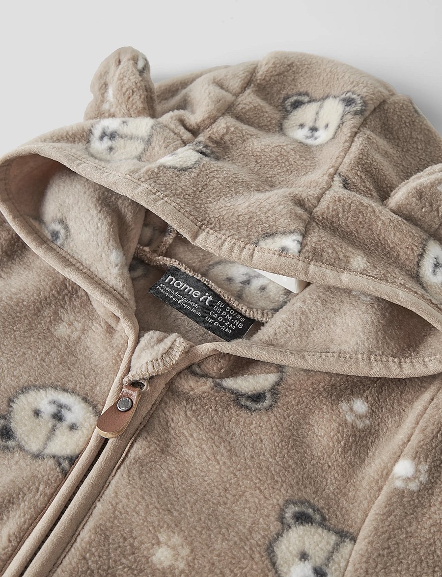 name it - NBNMEEKO FLEECE SUIT AOP - fliiskombinesoonid - silver mink - 2