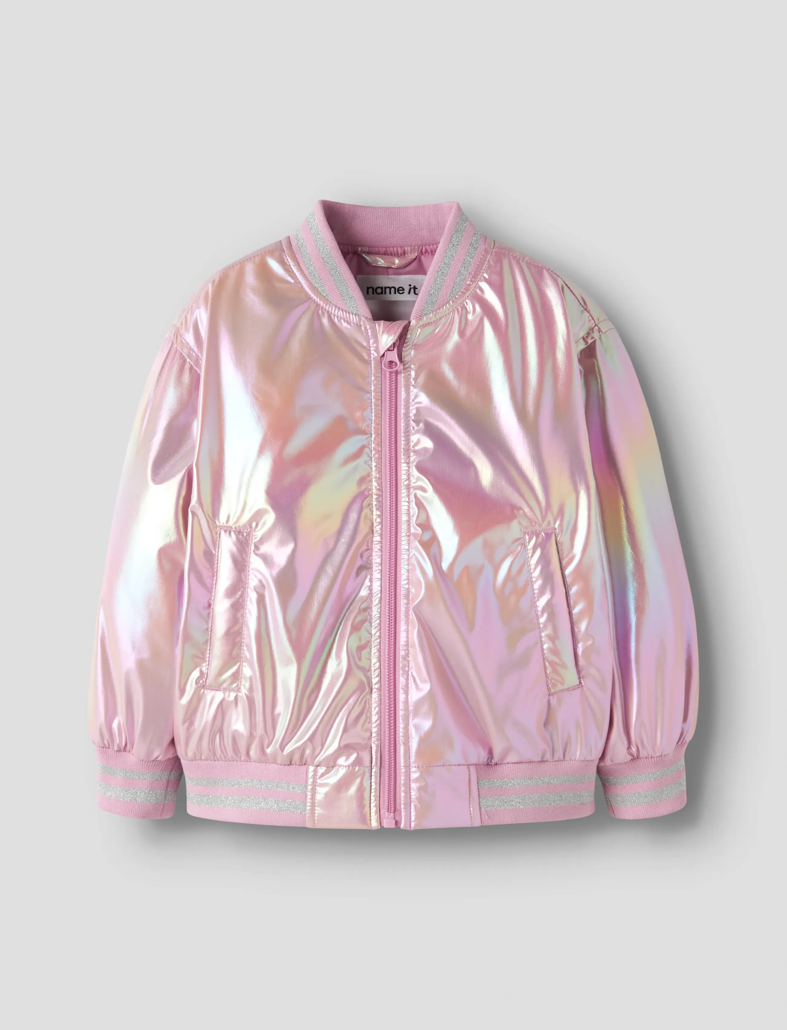 name it Nmfmolina Bomber Jacket Shiny, 98, Pink, Jakker & Frakker > Bomber, Børn