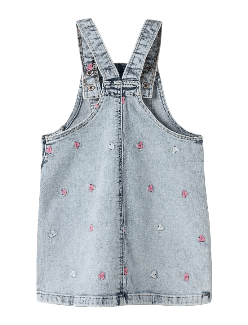 name it - NMFELINA DNM EMB SPENCER 2633-FR T - Ærmeløse hverdagskjoler - light blue bleached denim - 1