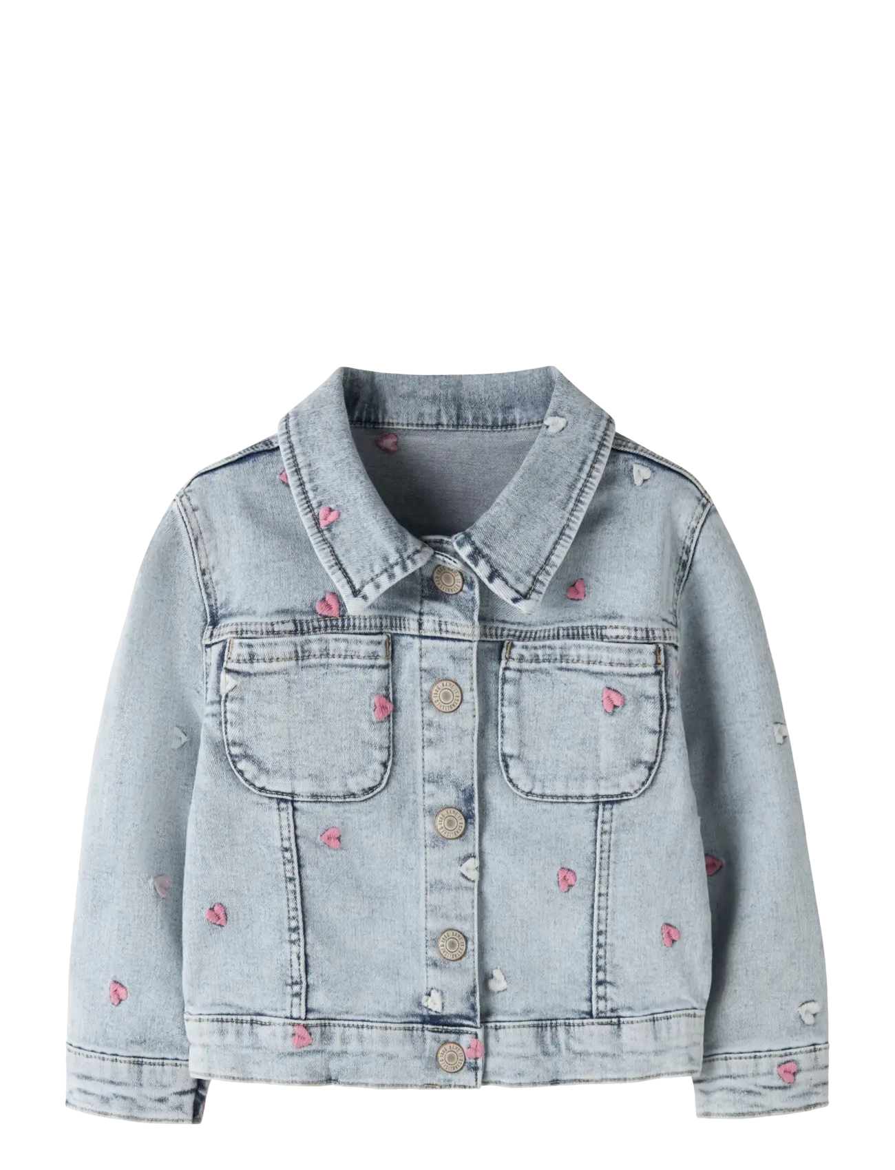 name it NMFELISA DNM EMB JACKET 2633-FR T - Õueriided - LIGHT BLUE BLEACHED DENIM / blue