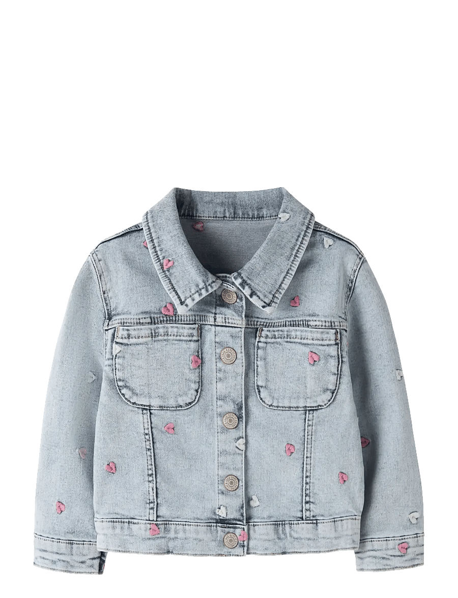 name it - NMFELISA DNM EMB JACKET 2633-FR T - spijkerjassen - light blue bleached denim - 1