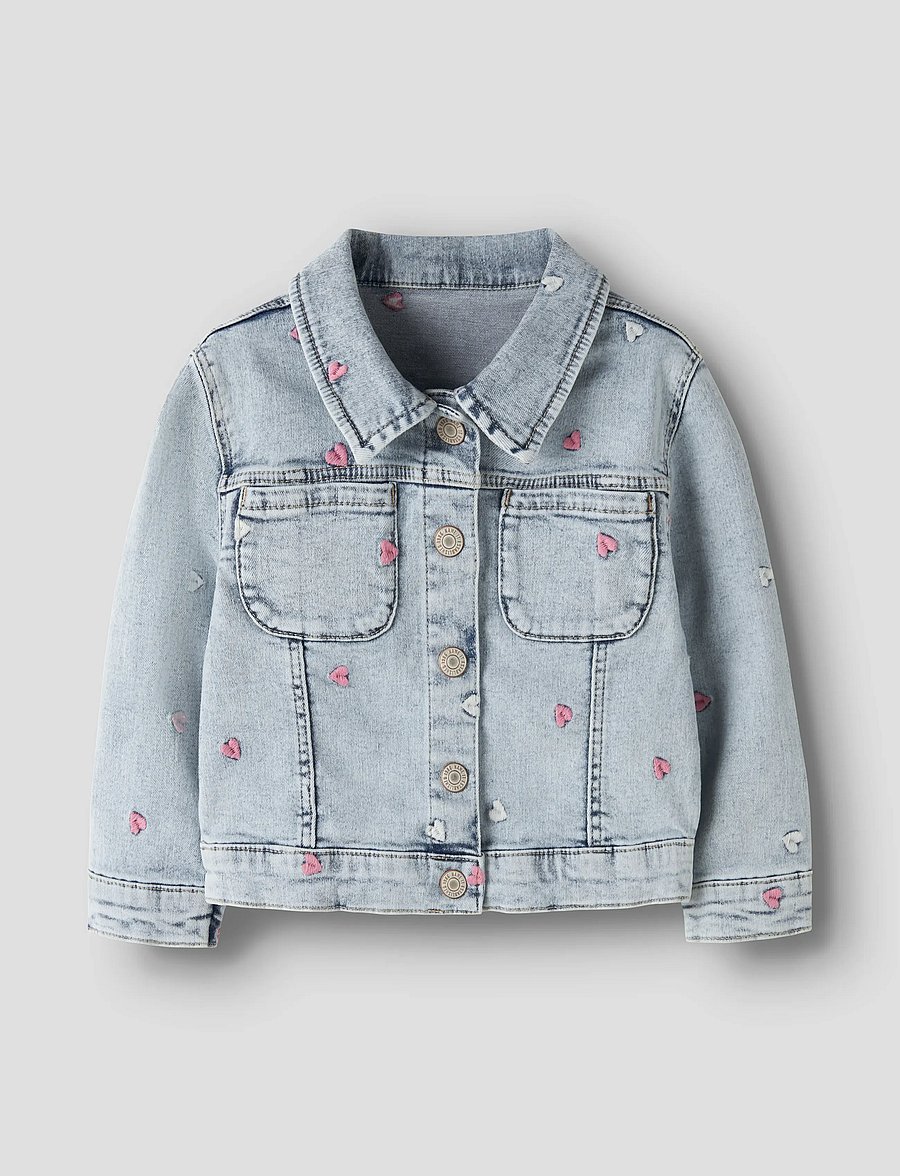 name it - NMFELISA DNM EMB JACKET 2633-FR T - spijkerjassen - light blue bleached denim - 0