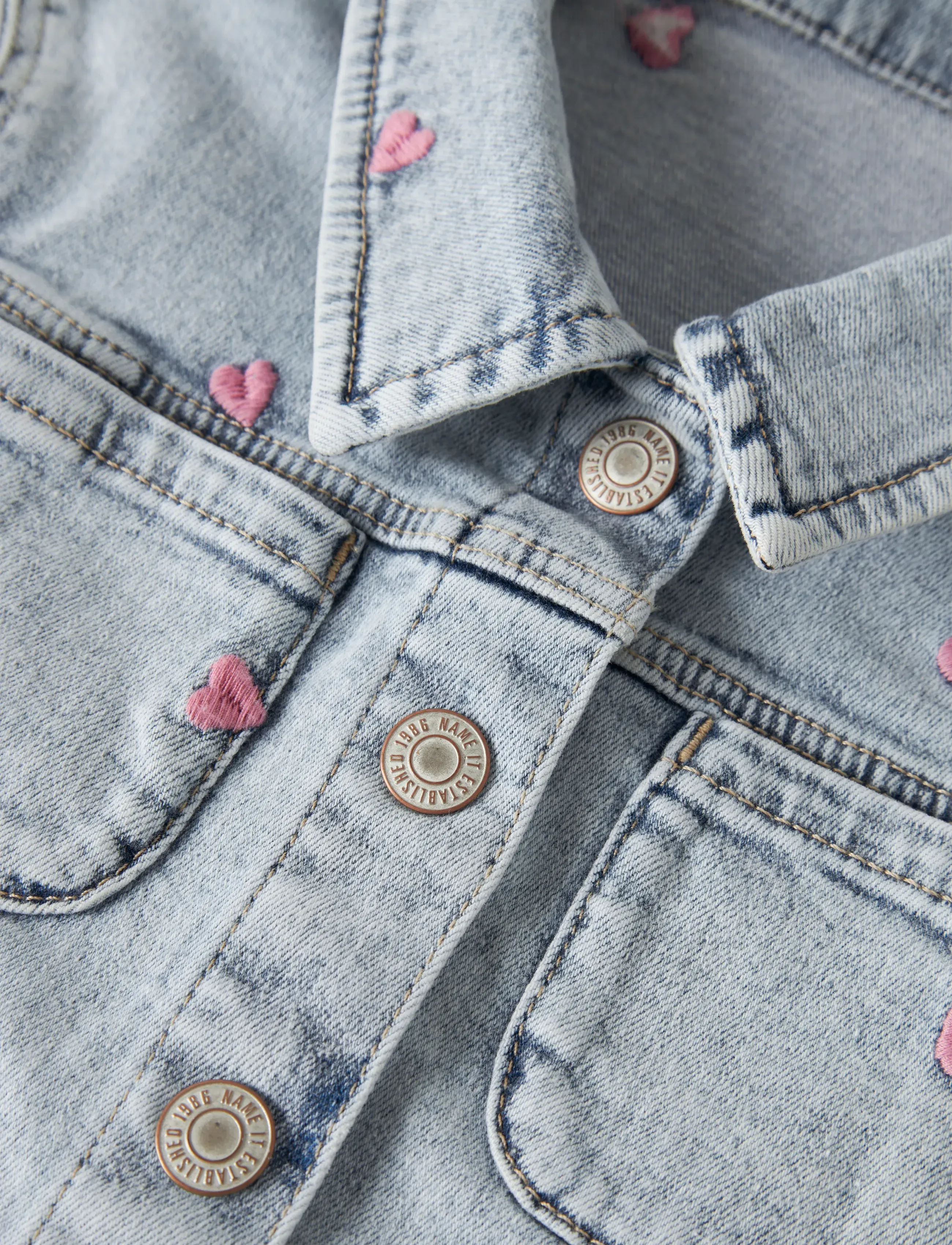 name it - NMFELISA DNM EMB JACKET 2633-FR T - teksa ja velvet - light blue bleached denim - 3