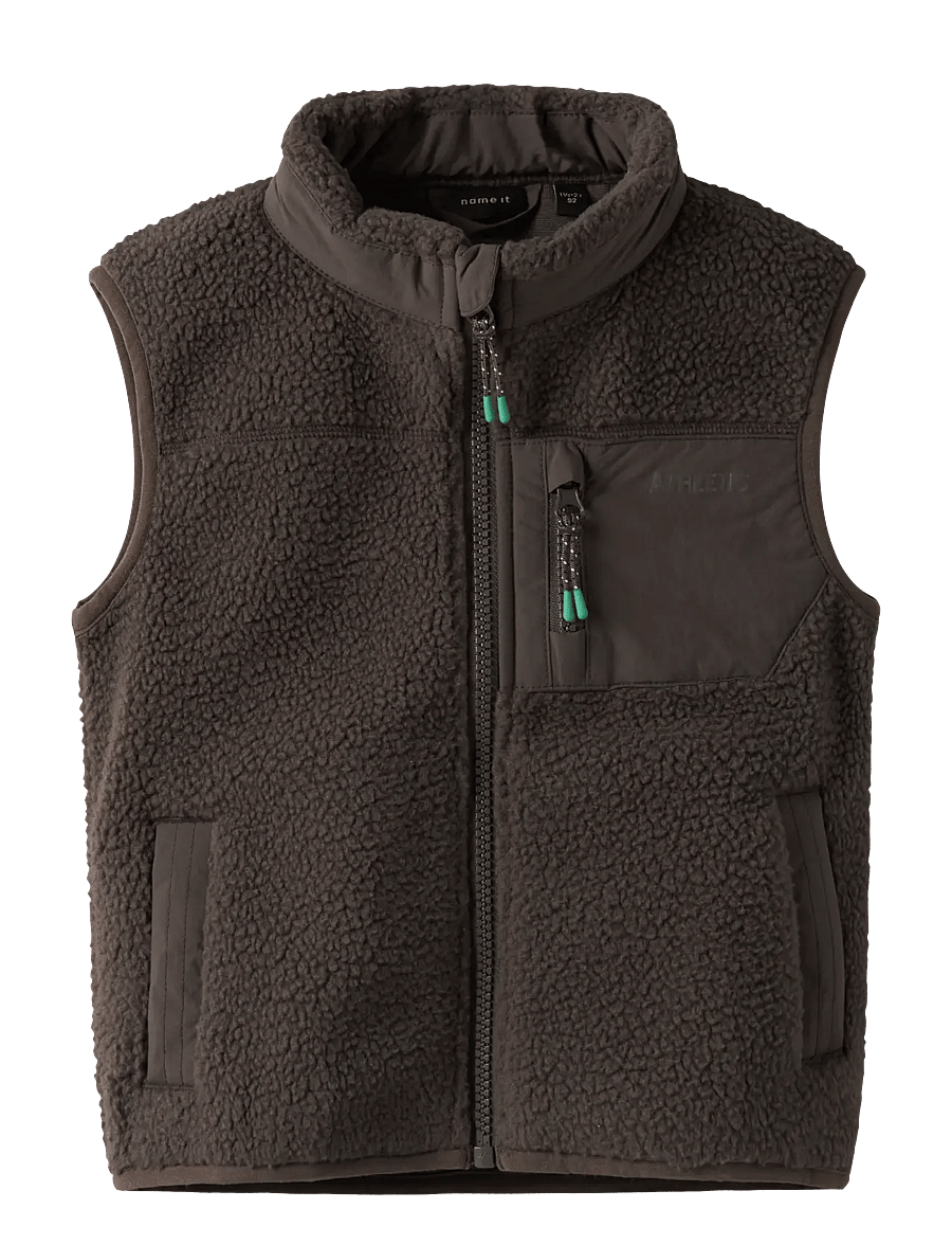 name it - NMMMILLER SHERPA VEST - chocolate brown - 1