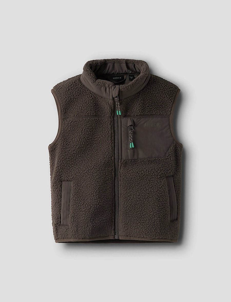 name it - NMMMILLER SHERPA VEST - chocolate brown - 0