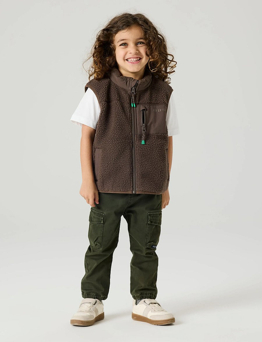 name it - NMMMILLER SHERPA VEST - chocolate brown - 4