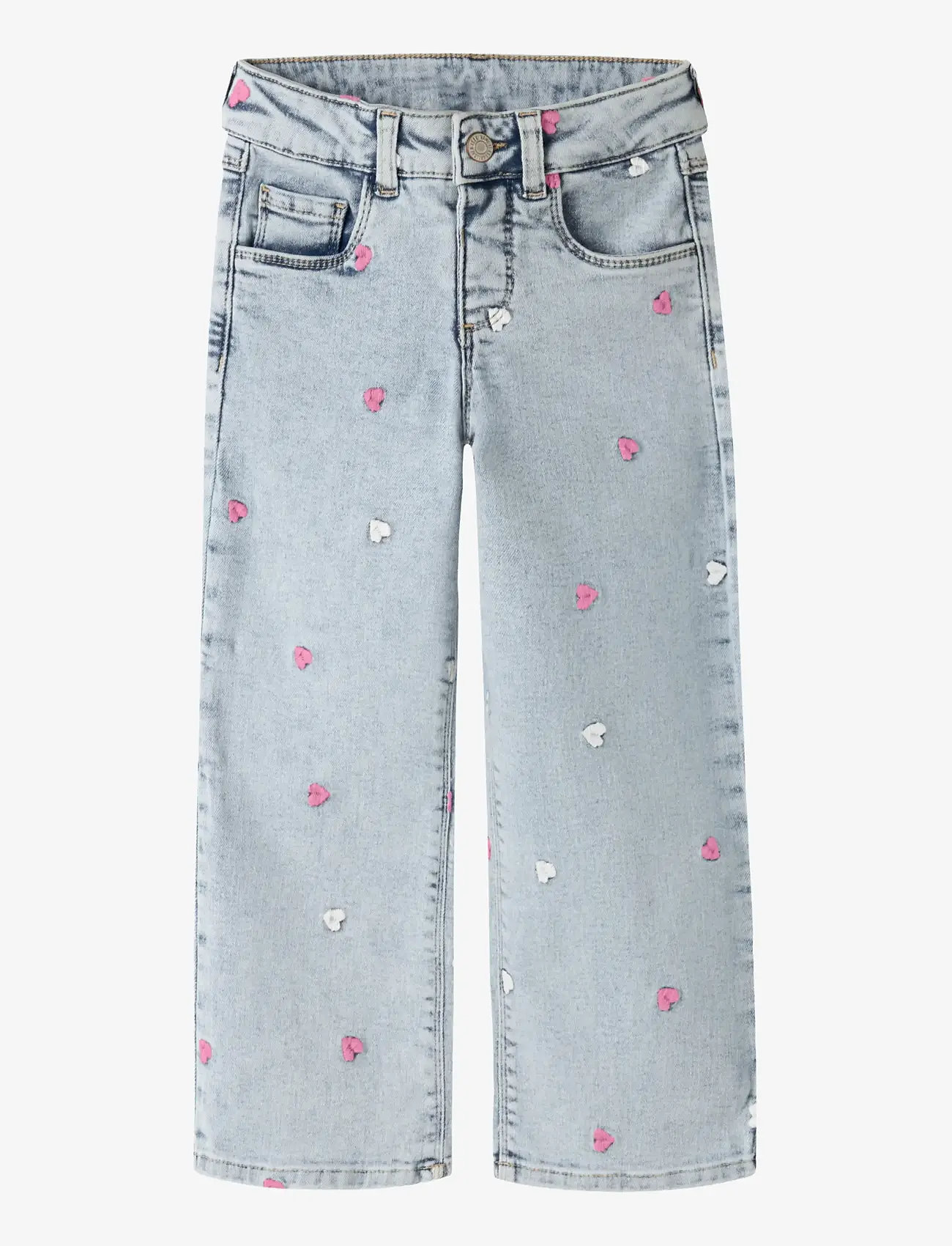 name it - NMFROSE WIDE EMB JEANS 2633-FR NOOS - brede jeans - light blue bleached denim - 1