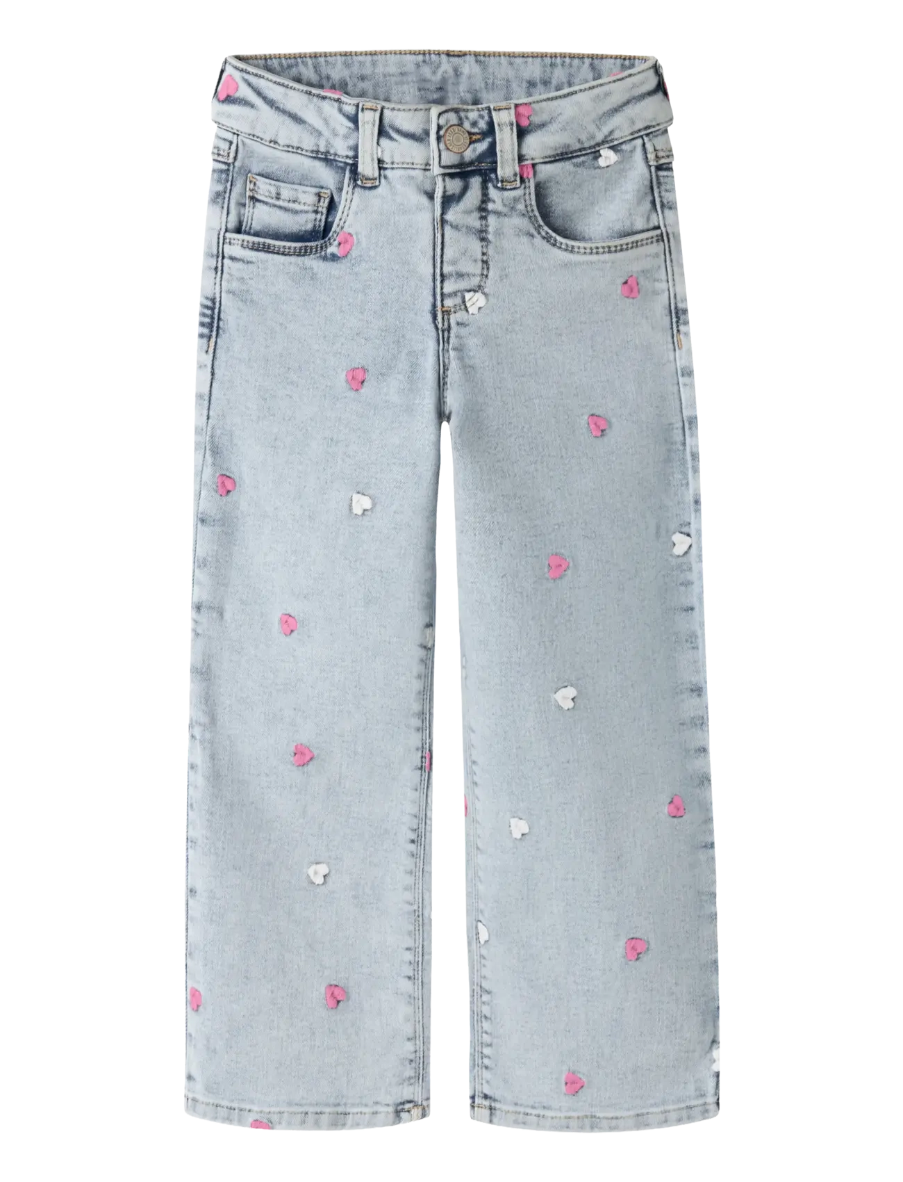 name it NMFROSE WIDE EMB JEANS 2633-FR NOOS - Vaata kõiki - LIGHT BLUE BLEACHED DENIM / blue