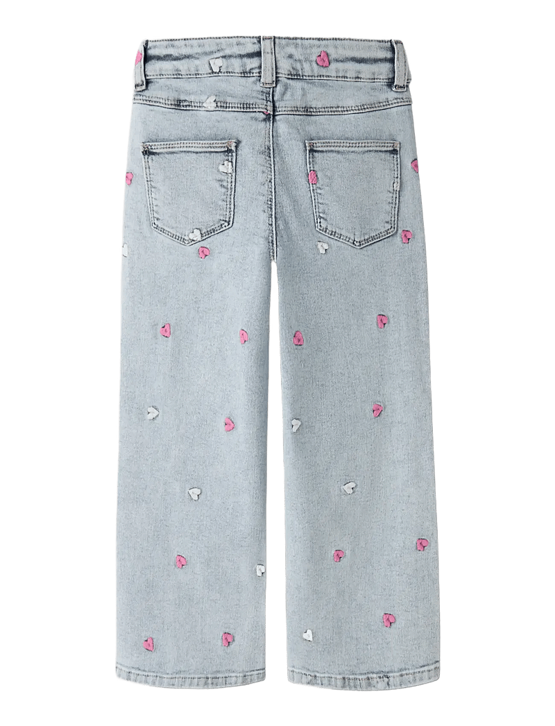 name it - NMFROSE WIDE EMB JEANS 2633-FR NOOS - hosen mit weitem bein - light blue bleached denim - 2