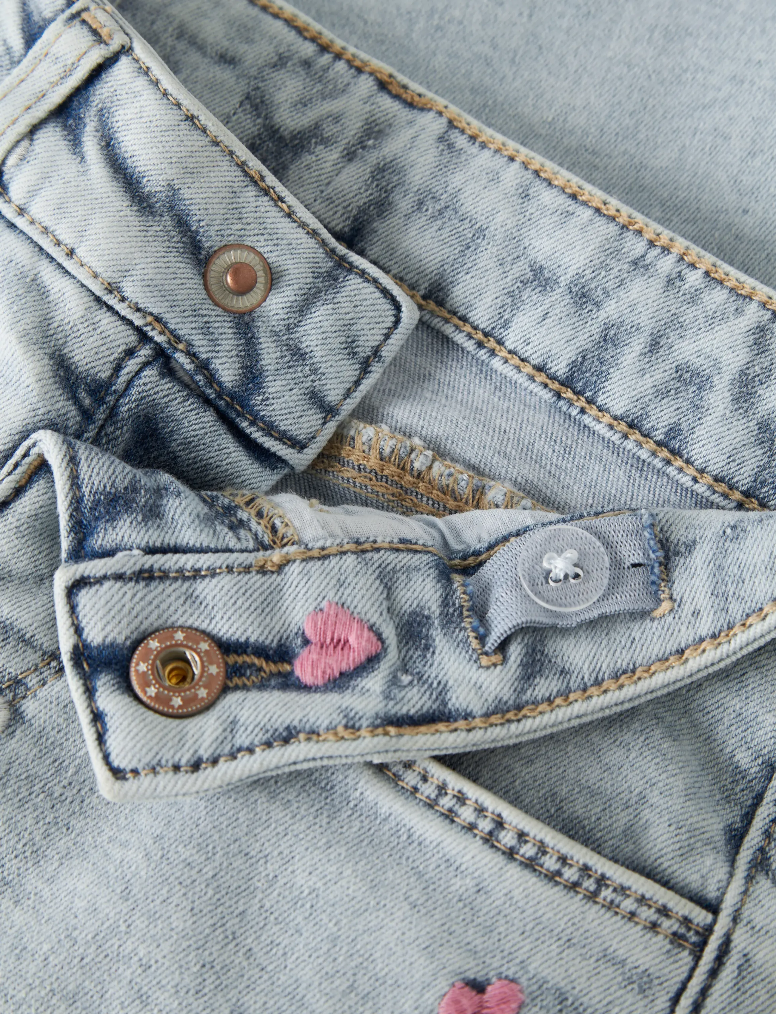 name it - NMFROSE WIDE EMB JEANS 2633-FR NOOS - jeans met wijde pijpen - light blue bleached denim - 4