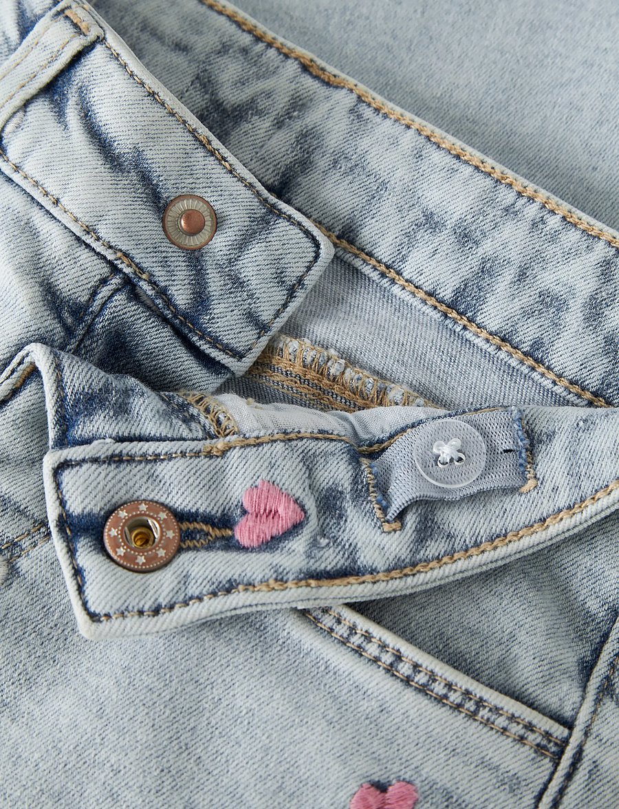 name it - NMFROSE WIDE EMB JEANS 2633-FR NOOS - jeans met wijde pijpen - light blue bleached denim - 4