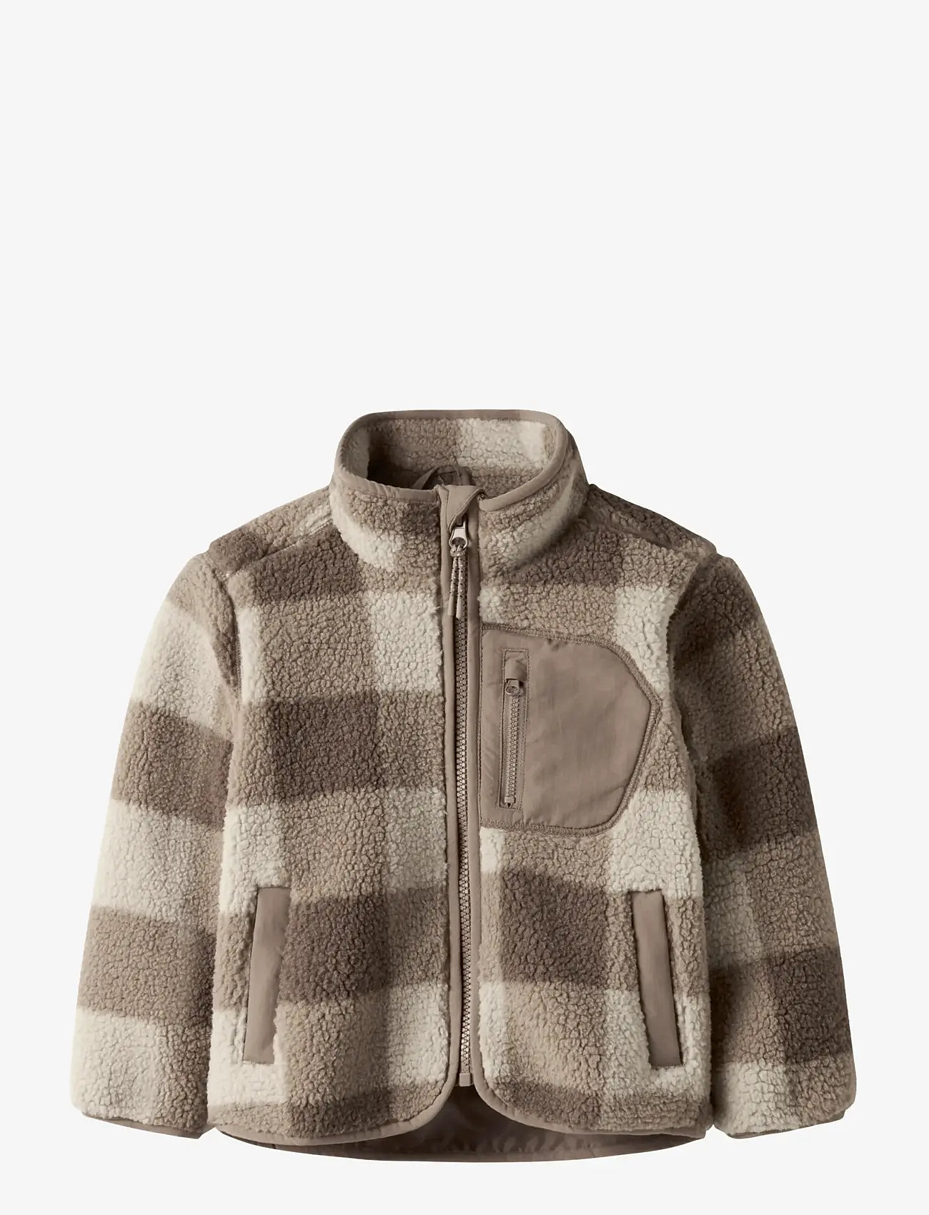 name it - NMMMONICO SHERPA JACKET CHECK - fleece jackets - fossil - 1