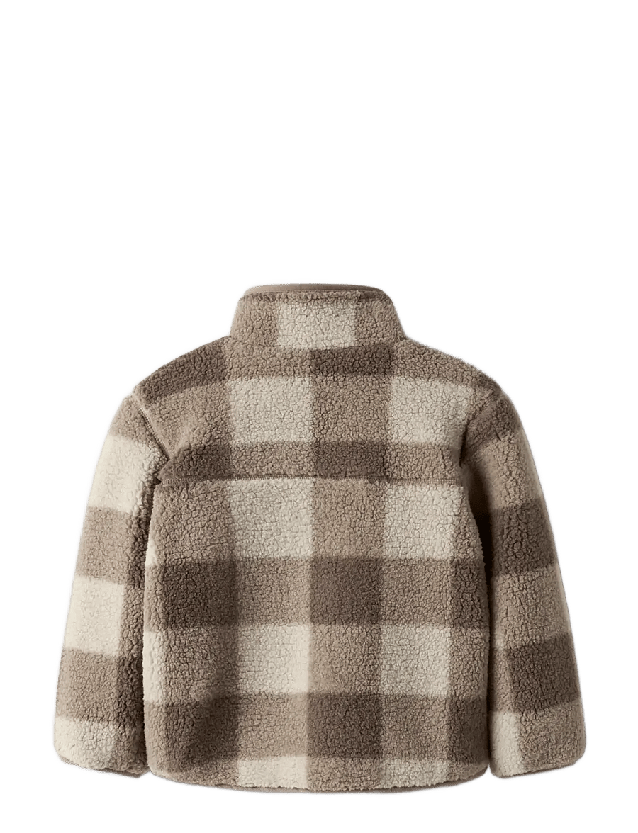name it - NMMMONICO SHERPA JACKET CHECK - fleecejackor - fossil - 2