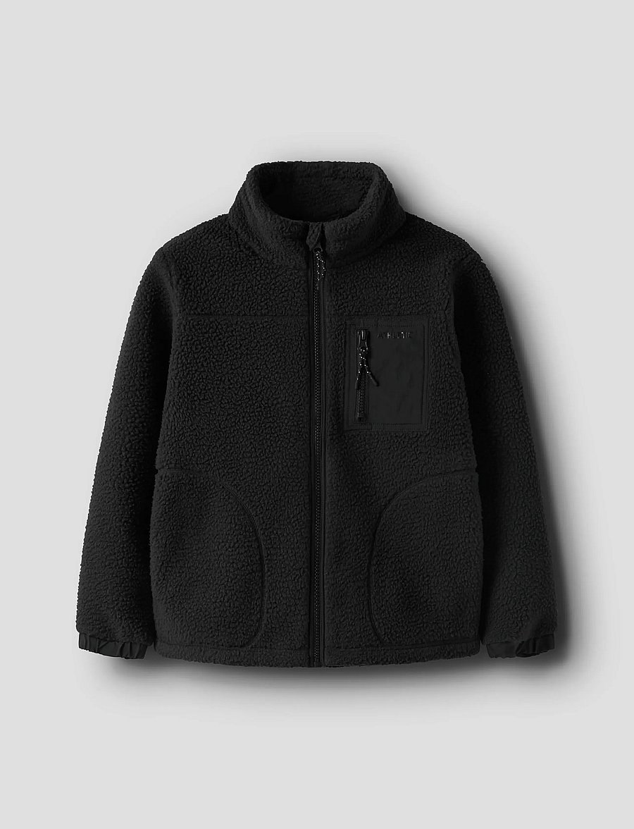 name it - NKMMILLER SHERPA JACKET - black - 0