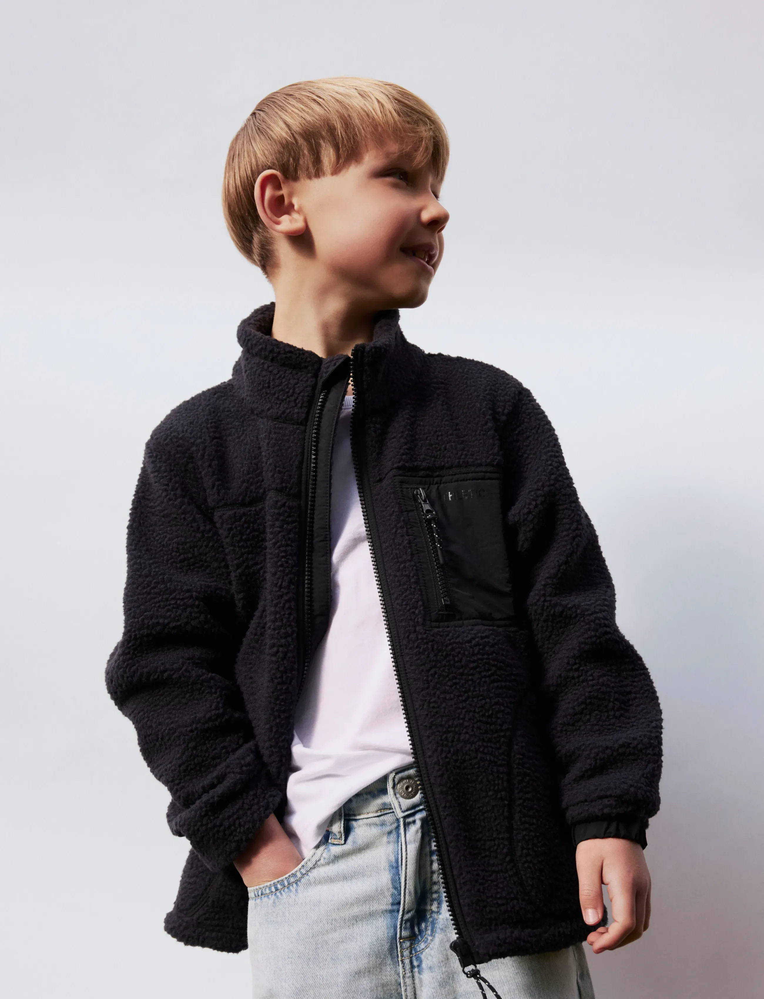 name it - NKMMILLER SHERPA JACKET - black - 5