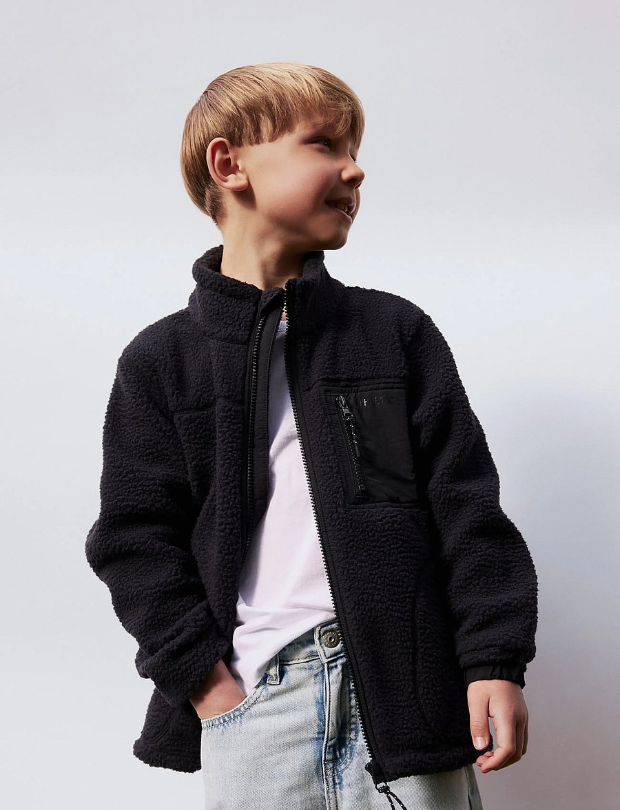 name it - NKMMILLER SHERPA JACKET - black - 5