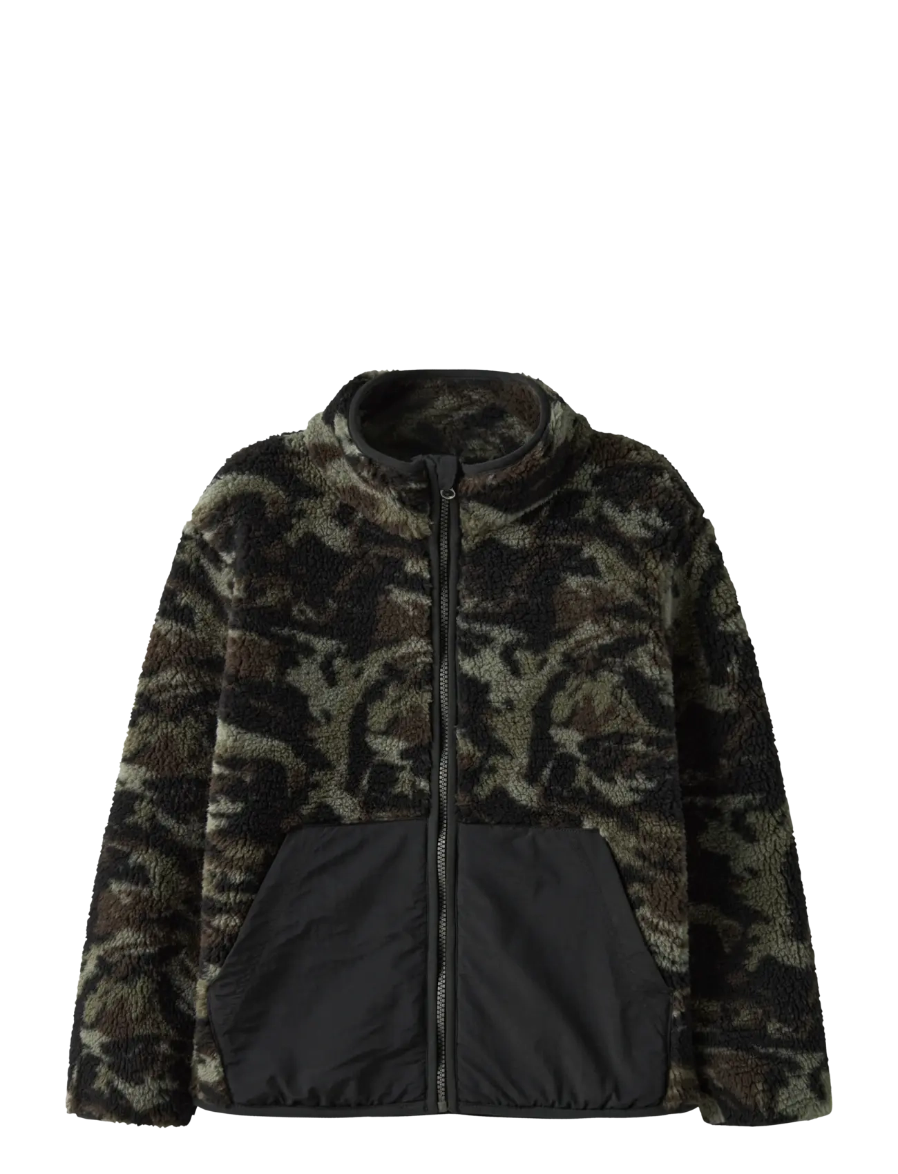 name it Nkmmonico Sherpa Jacket, Børn, Sherpa Jakke, Kakigrøn, Str: 146
