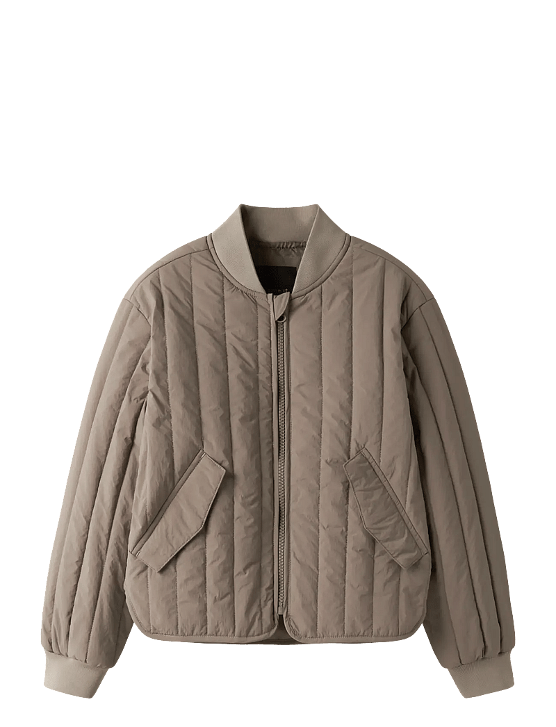 name it - NKFMELODY QUILT JACKET TB - quiltede jakker - fossil - 1