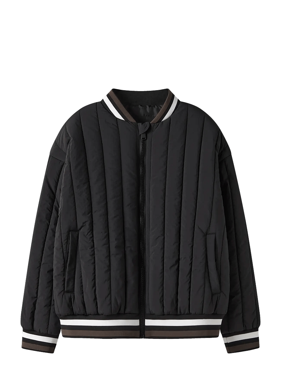 name it - NKMMELODY QUILT JACKET TB - quiltede jakker - black - 1
