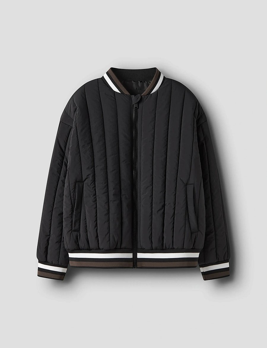 name it - NKMMELODY QUILT JACKET TB - quiltede jakker - black - 0