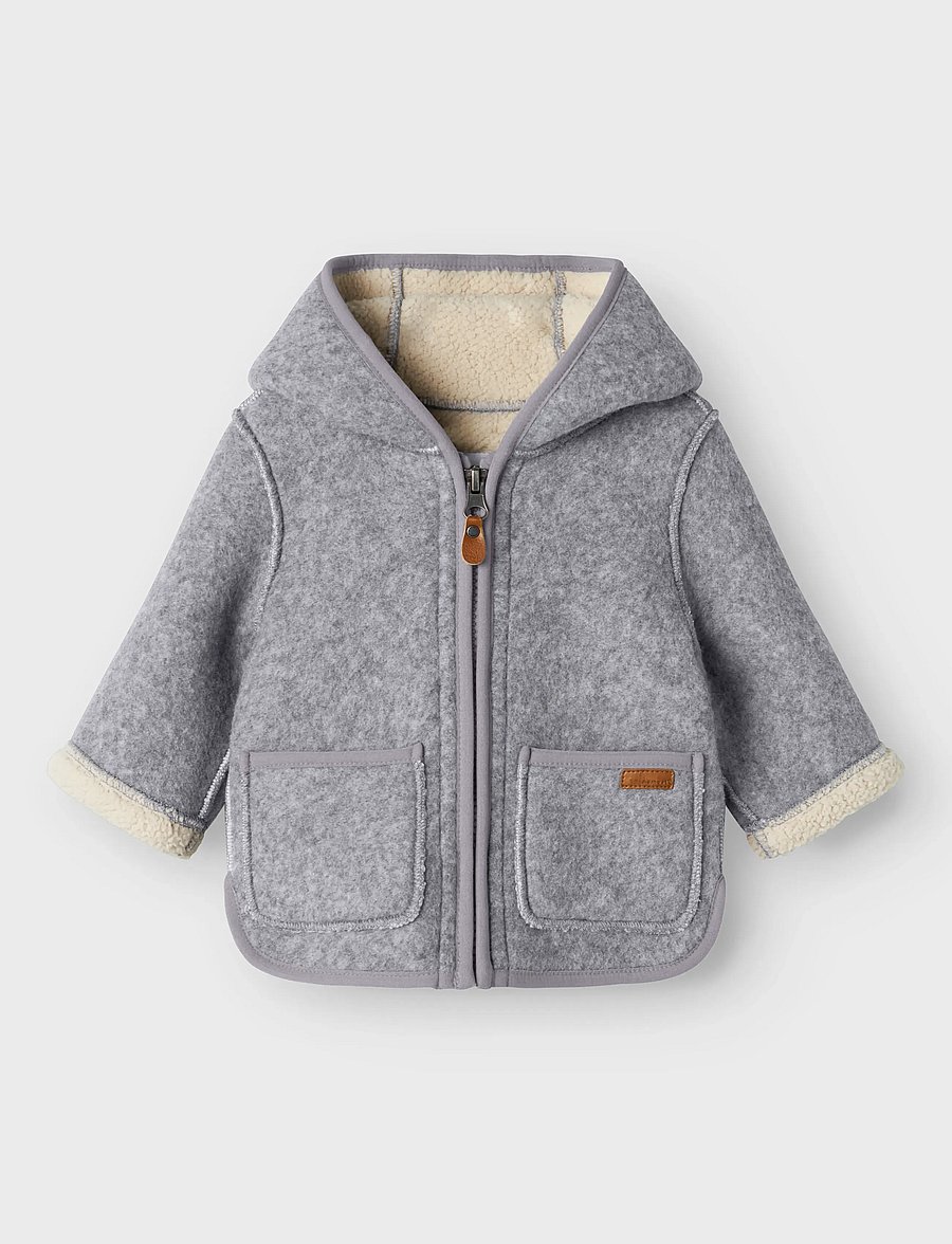 name it - NBNMILY JACKET3 - fleecejakker - light grey melange - 0