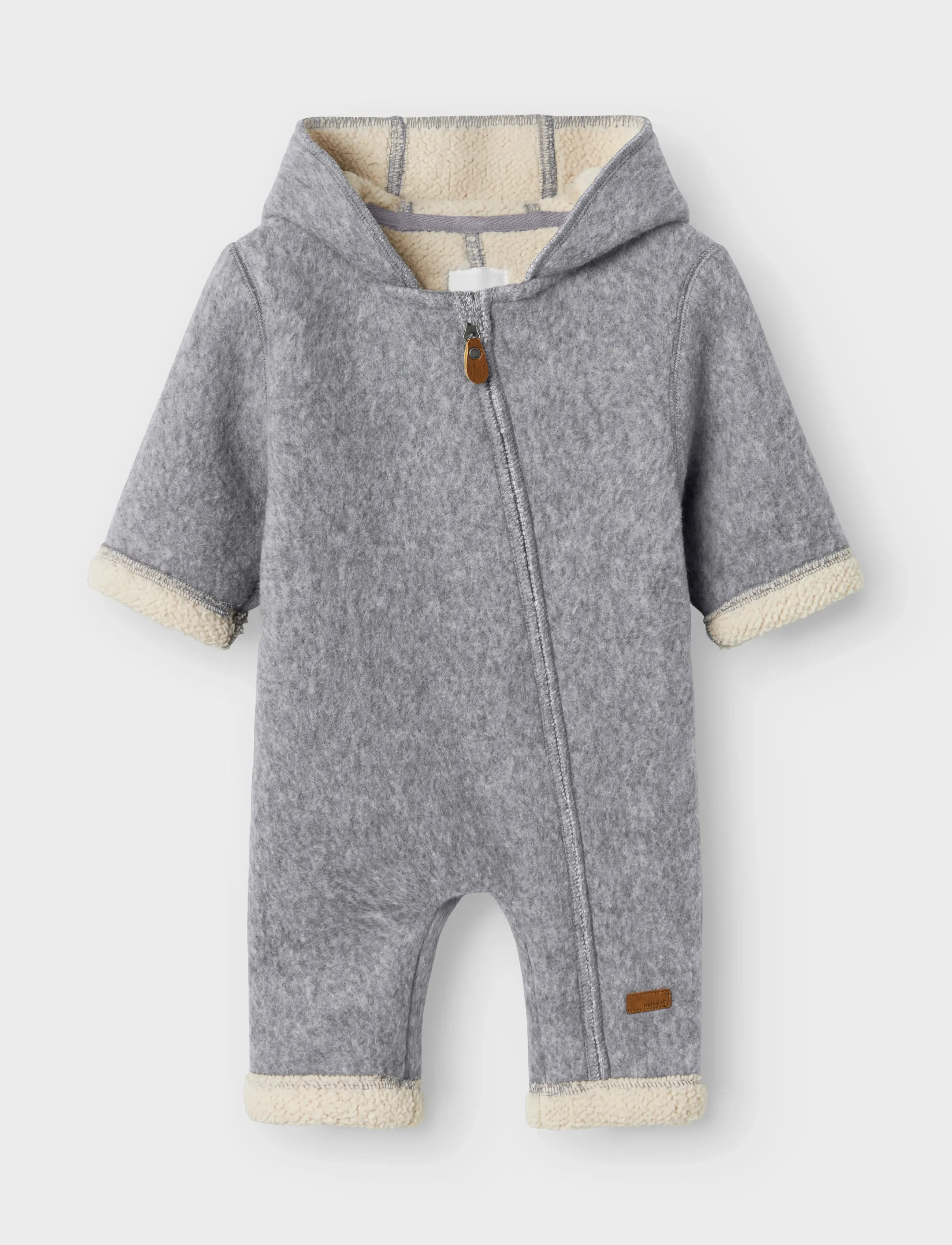 name it Nbnmily Suit4, Børn, Hætteforet Baby Overall, Grå, Str: 62-68