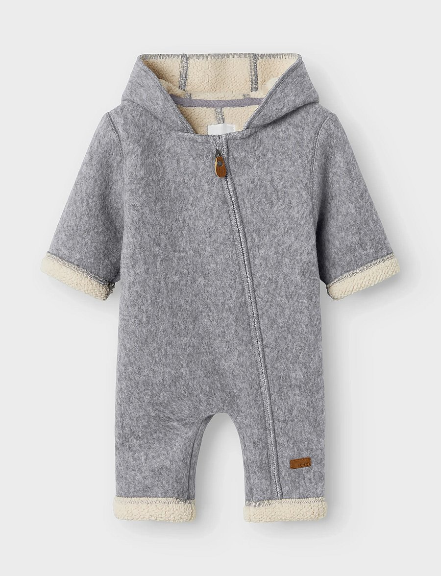 name it - NBNMILY SUIT4 - fleece overalls - light grey melange - 0