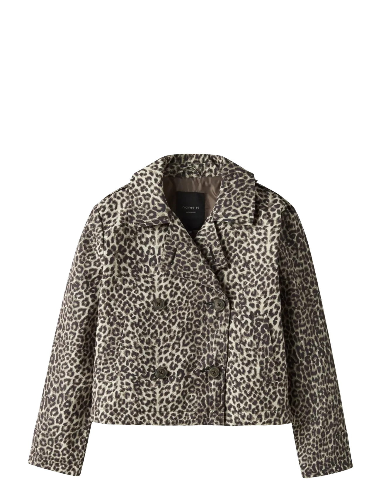 name it NKFMADELIN TRENCH COAT SHORT AOP - Teens 140-176 - BIRCH / multi