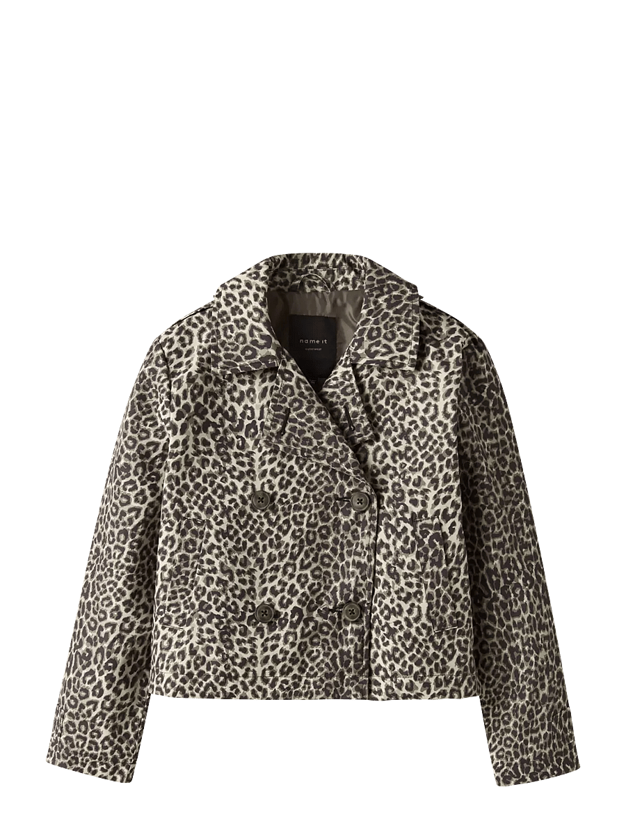 name it - NKFMADELIN TRENCH COAT SHORT AOP - mäntel - birch - 0
