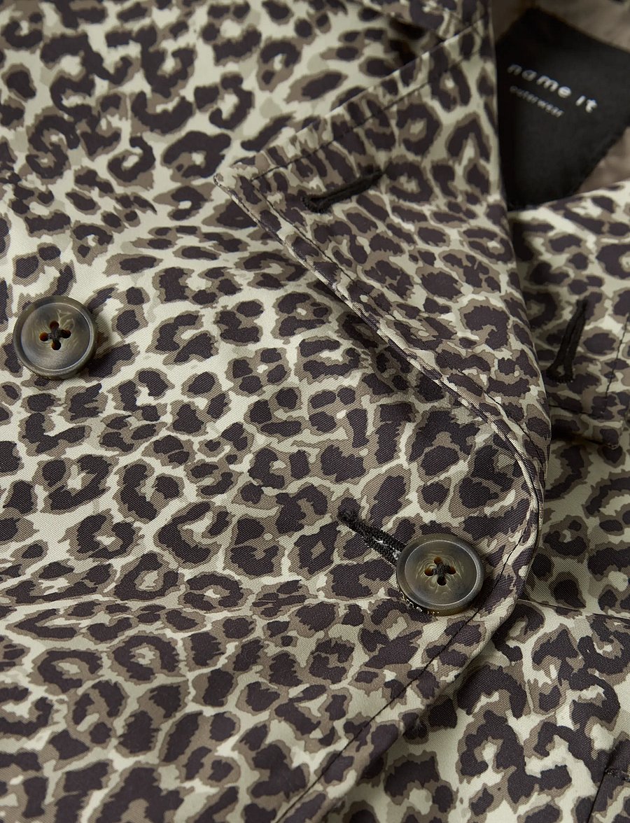 name it - NKFMADELIN TRENCH COAT SHORT AOP - mäntel - birch - 2