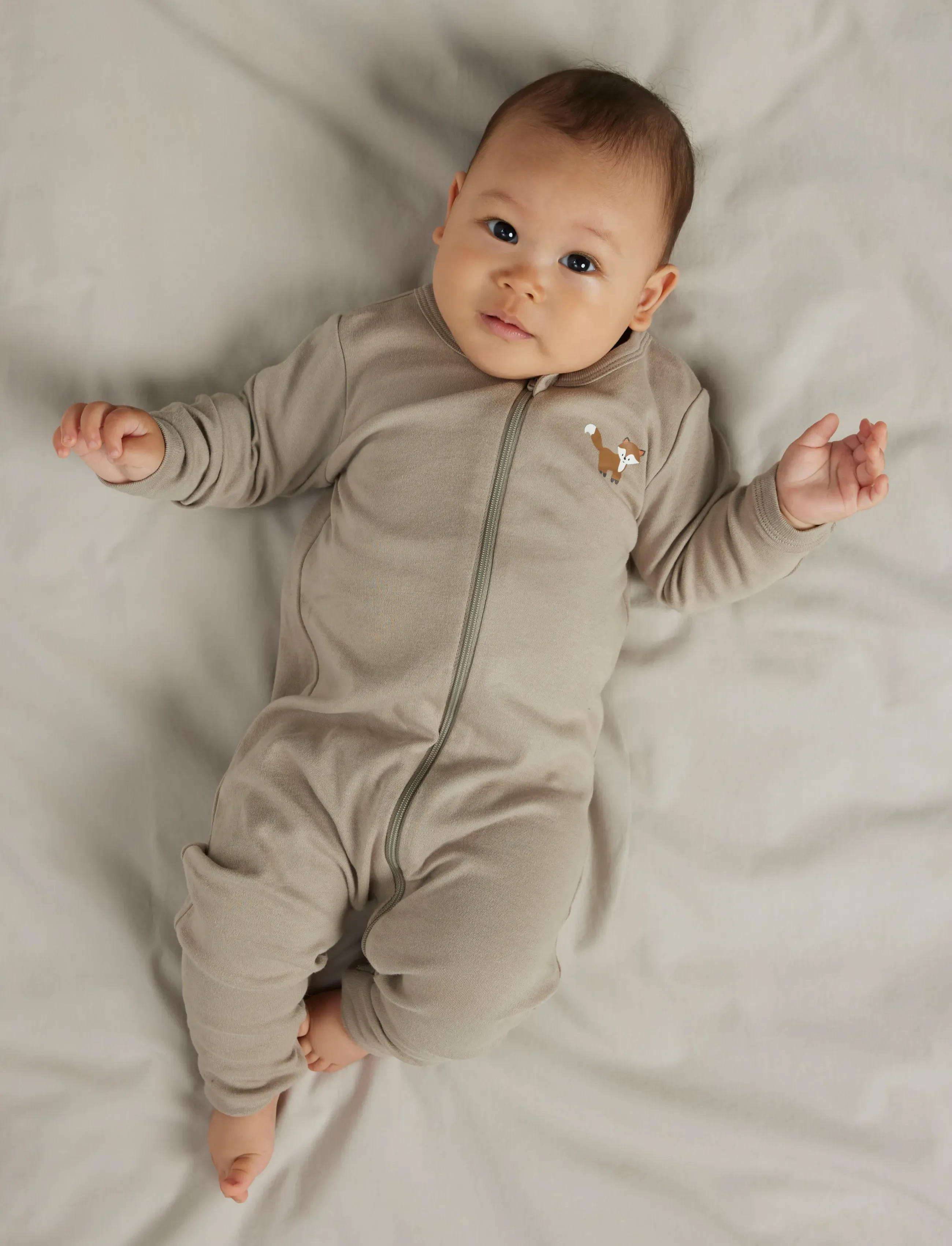 name it - NBMNIGHTSUIT 2P ZIP FF FOX NOOS - pajacyki do spania - shadow - 5