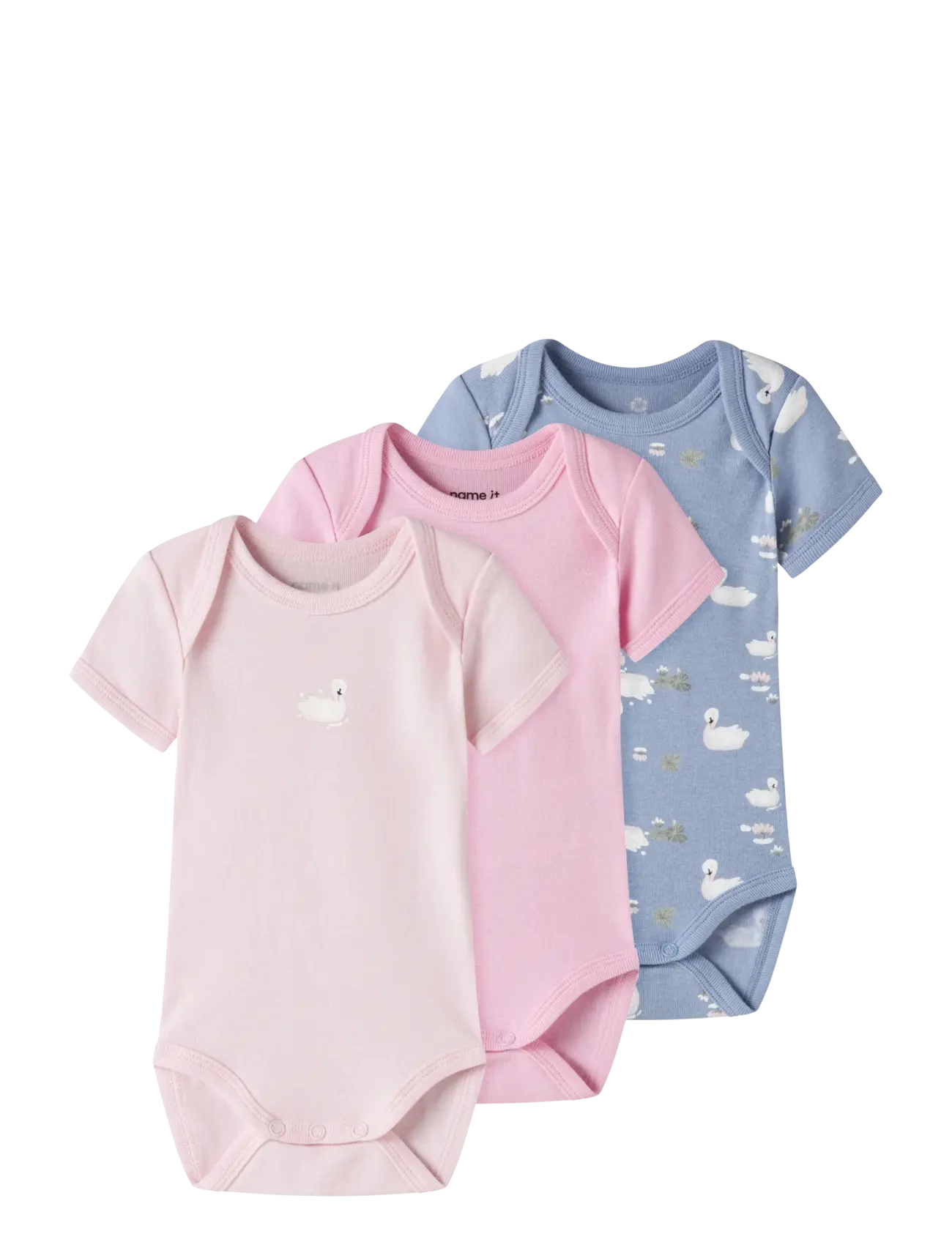 name it NBFBODY 3P SS SWAN NOOS - Bodies - ENDLESS SKY / pink/rose