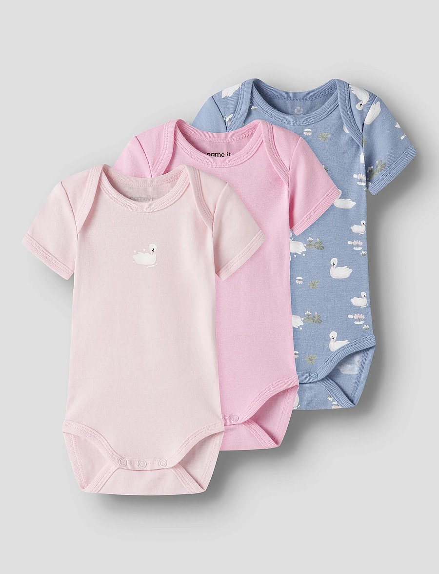name it - NBFBODY 3P SS SWAN NOOS - lot de plusieurs bodies - endless sky - 0