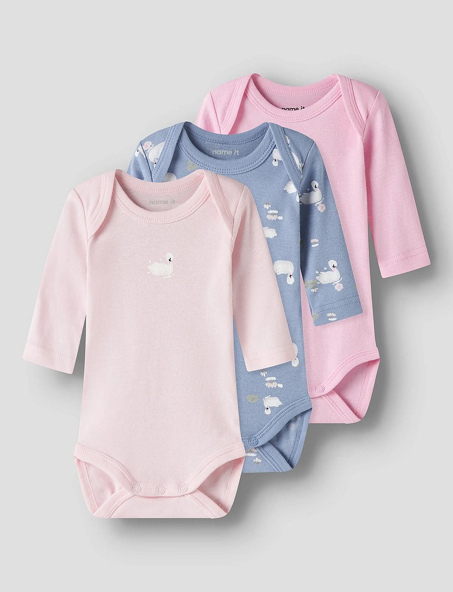 name it - NBFBODY 3P LS SWAN NOOS - vairāku rāpulīšu komplekts - endless sky - 0