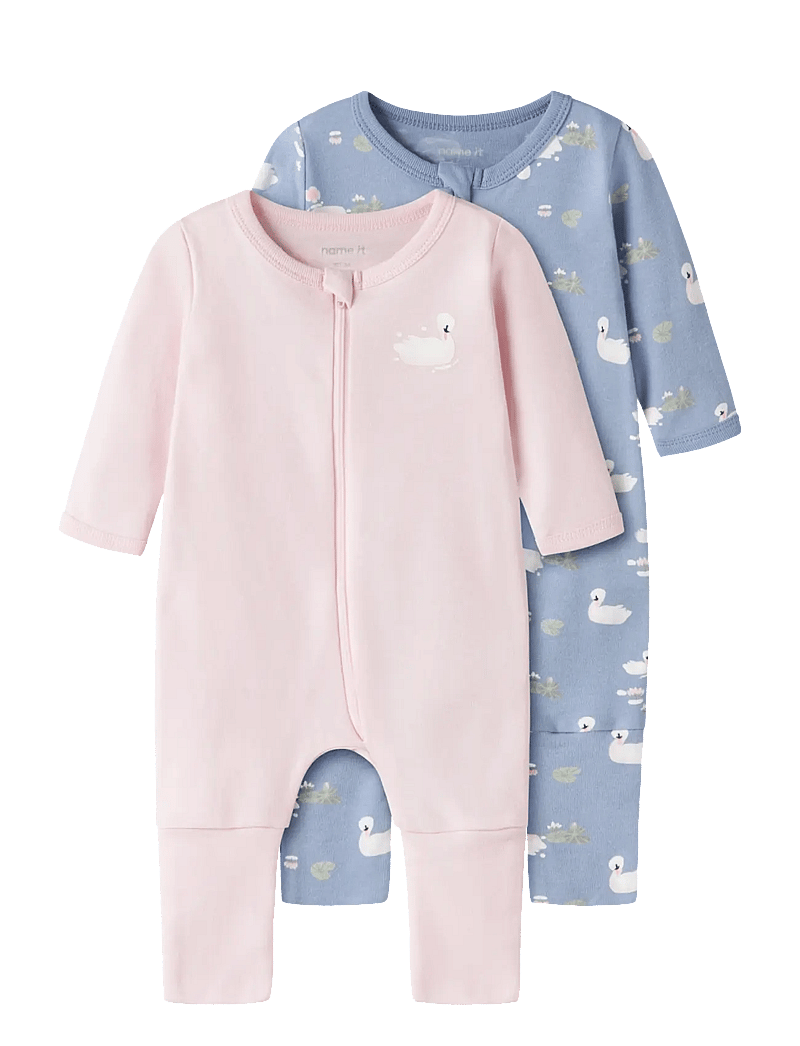 name it - NBFNIGHTSUIT 2P ZIP FF SWAN NOOS - magamiskombinesoonid - endless sky - 1