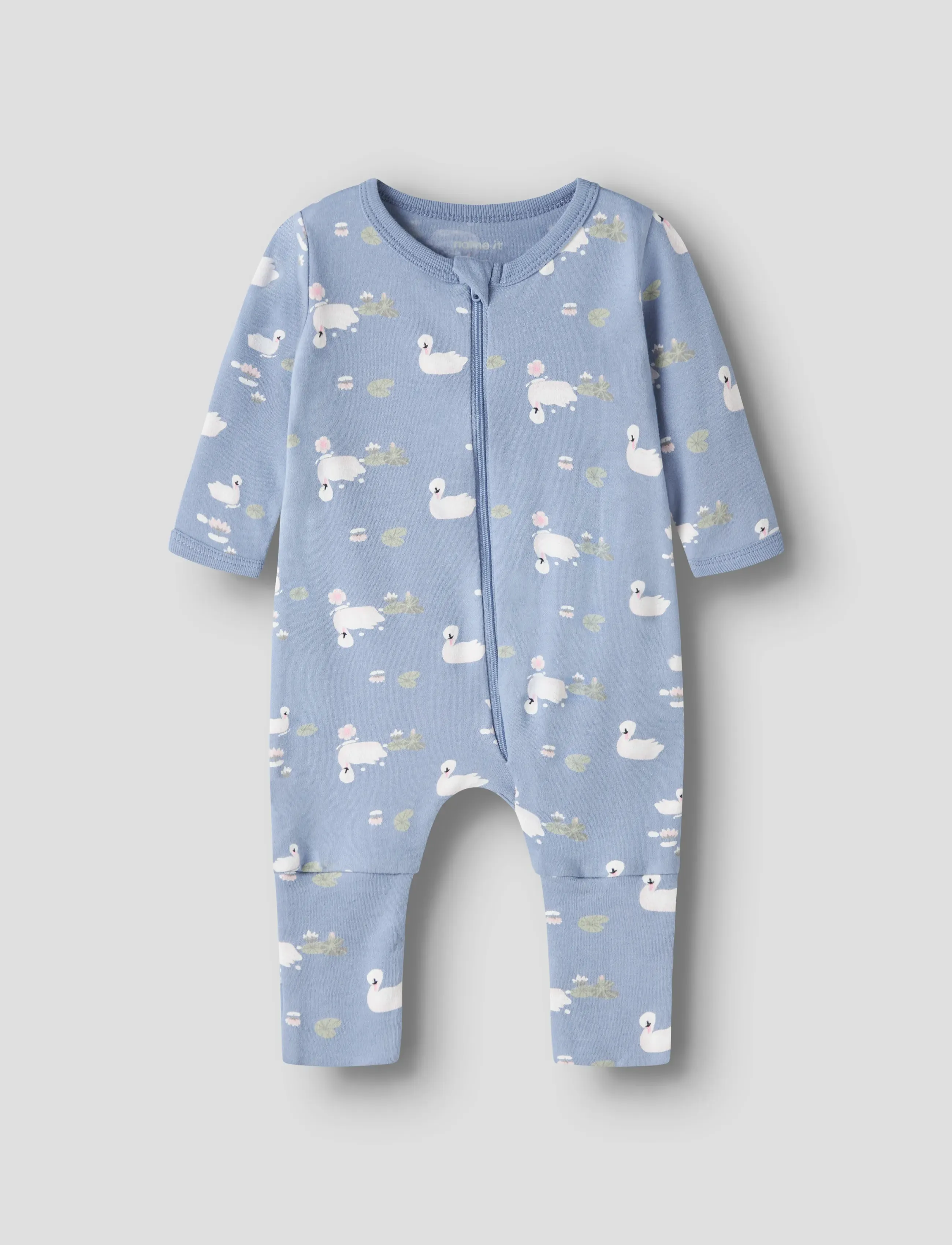 name it - NBFNIGHTSUIT 2P ZIP FF SWAN NOOS - schlafoveralls - endless sky - 3
