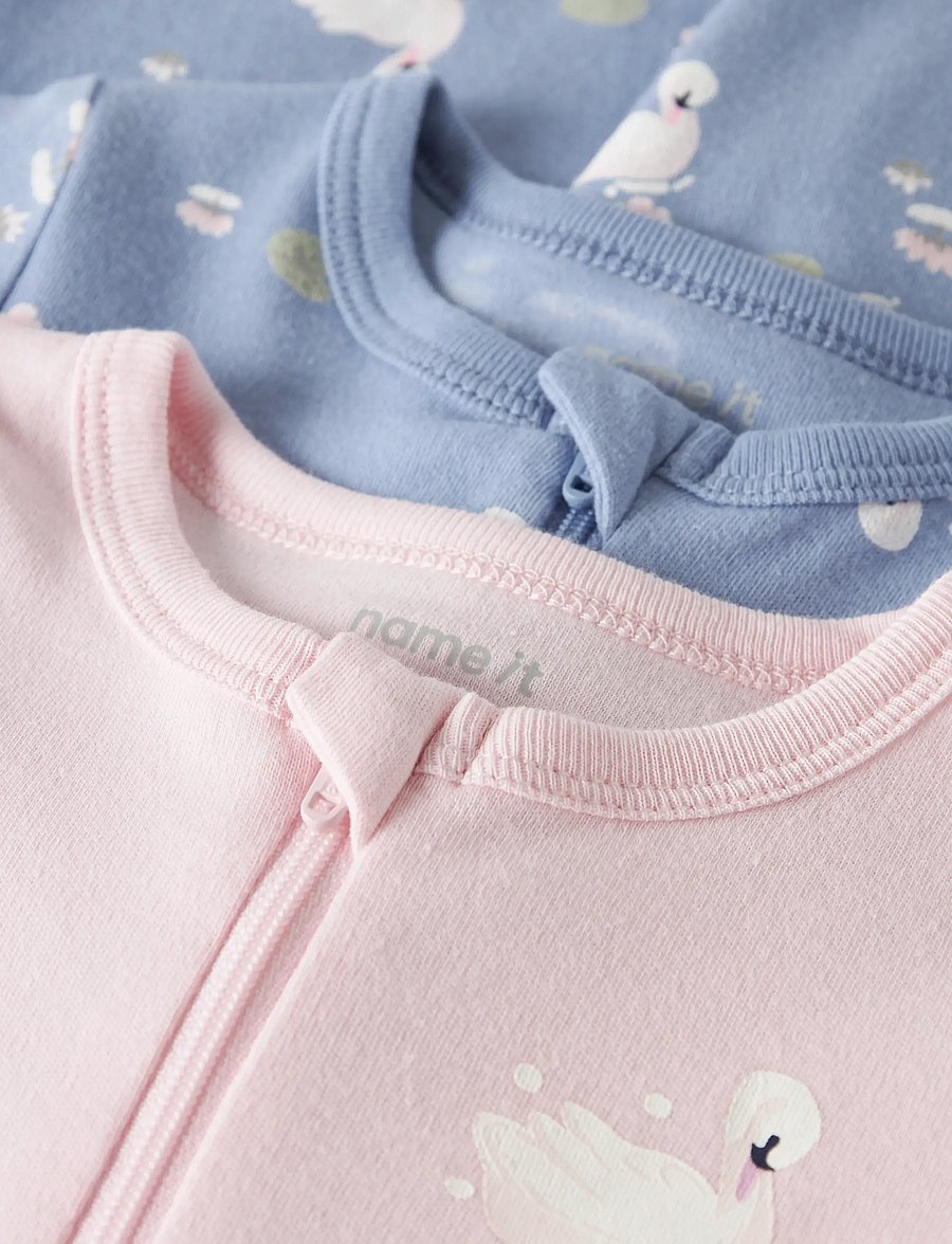 name it - NBFNIGHTSUIT 2P ZIP FF SWAN NOOS - schlafoveralls - endless sky - 4