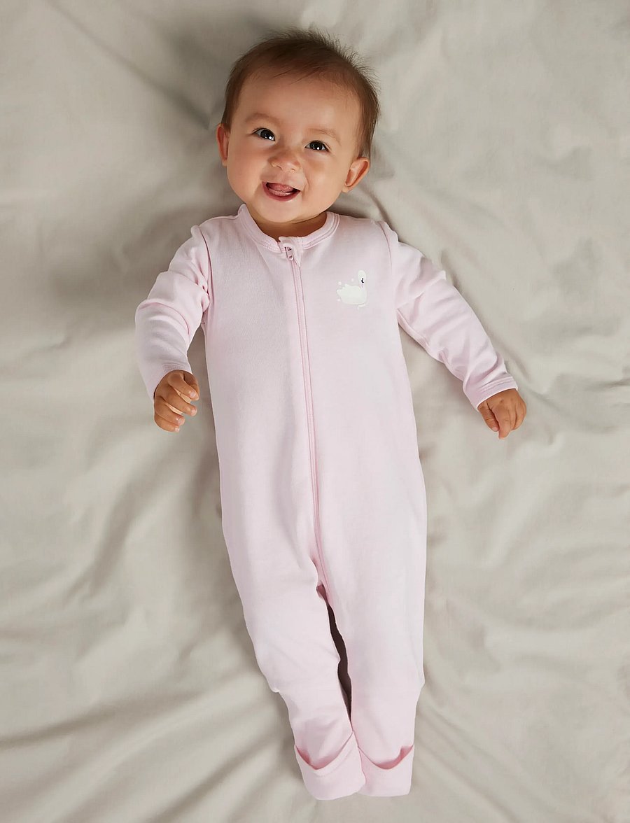 name it - NBFNIGHTSUIT 2P ZIP FF SWAN NOOS - schlafoveralls - endless sky - 5