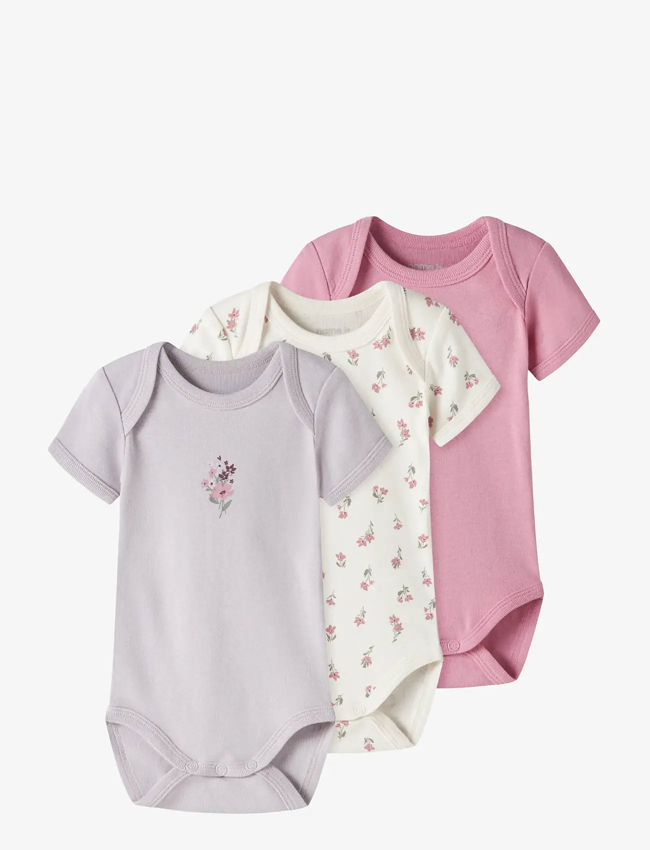 name it - NBFBODY 3P SS FLOWER NOOS - multipack bodys - jet stream - 1