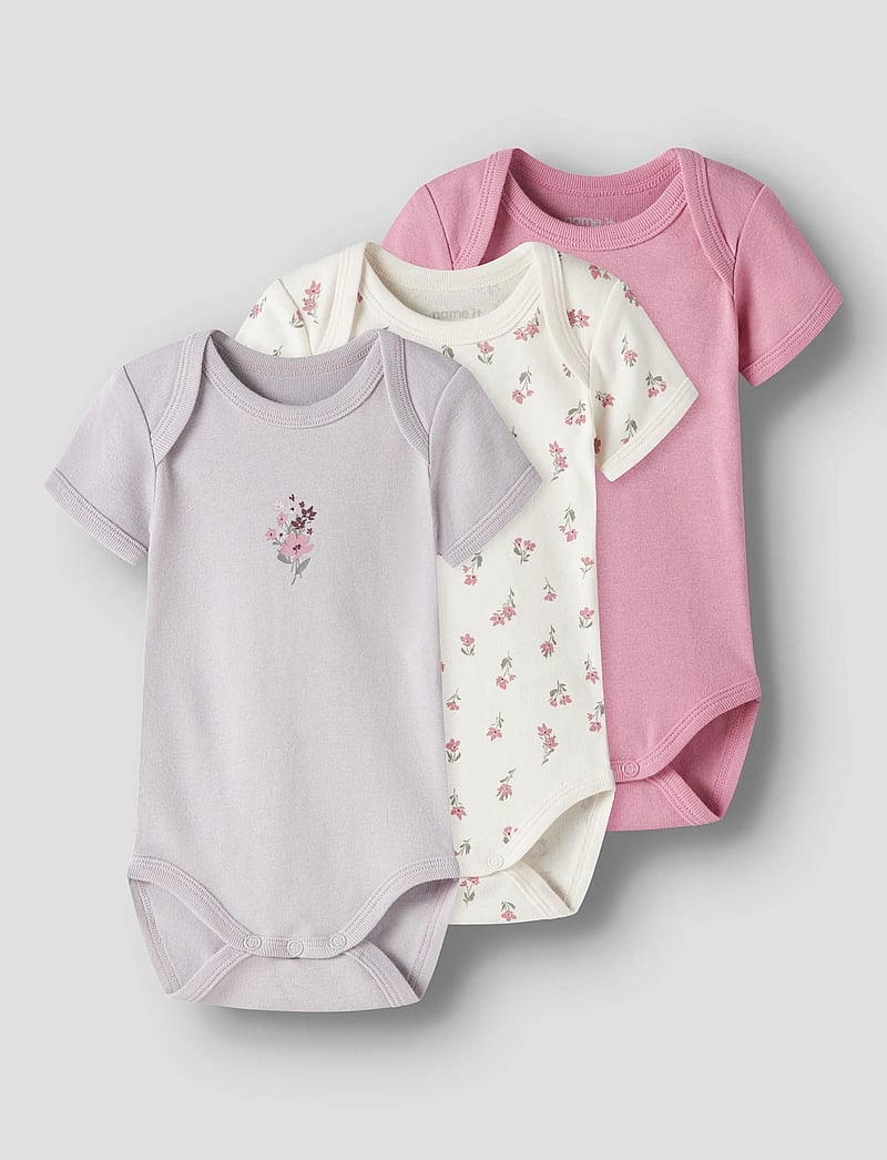 name it - NBFBODY 3P SS FLOWER NOOS - multipack bodys - jet stream - 0