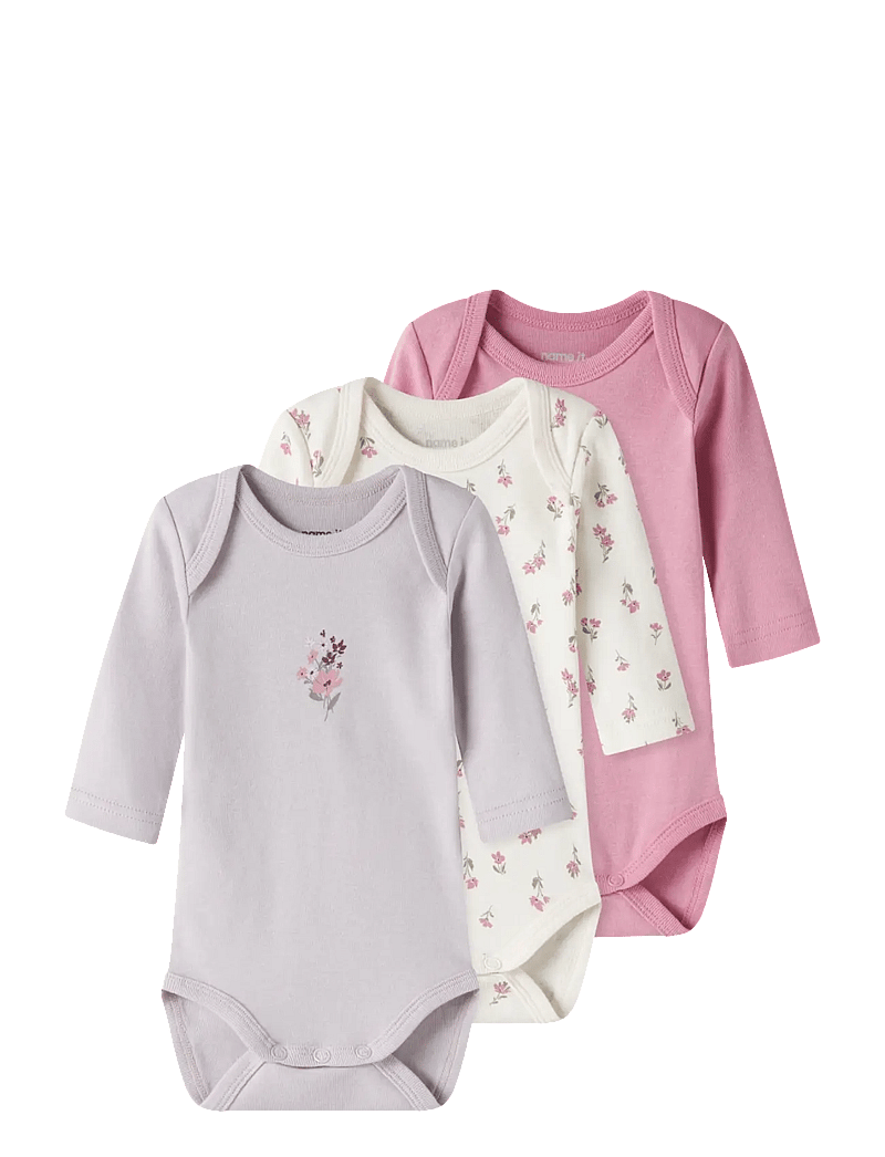 name it - NBFBODY 3P LS FLOWER NOOS - bodysetit - jet stream - 1
