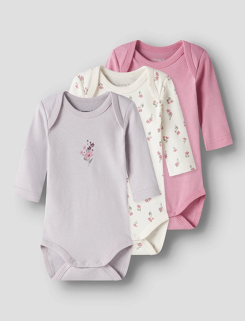 name it - NBFBODY 3P LS FLOWER NOOS - bodysetit - jet stream - 0